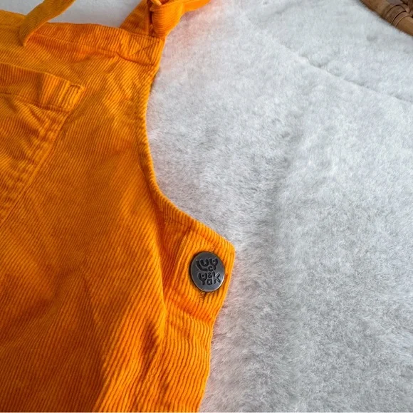 Lucy & Yak Mini Pini Corduroy Overall Dress Orange - Picture 8 of 13